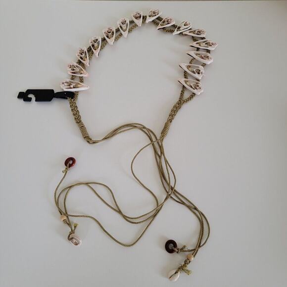 Handmade Seashell Belt Natural Shell and Braided Cord Adjustable Boho New - Picture 6 of 11